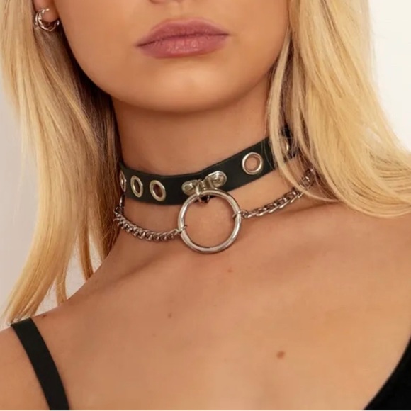 Blackmilk Jewelry - BlackMilk Chain Reaction Faux Leather Choker